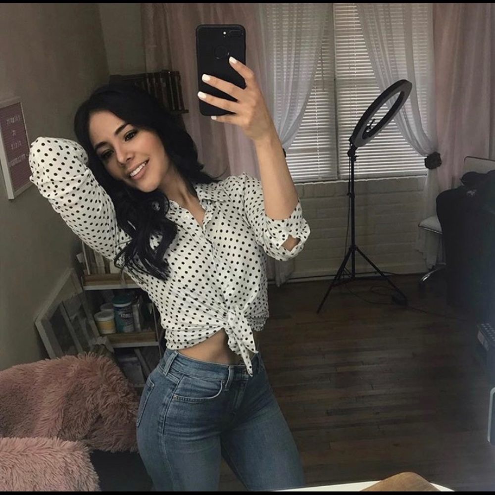 Guess Polka Dot Button Up Top